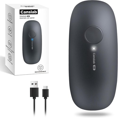 Canslab Ultrablde SE - USB Rechargeable Electric Can Opener for Seniors | Cordless, Hands-Free, Smooth Edge, Grey