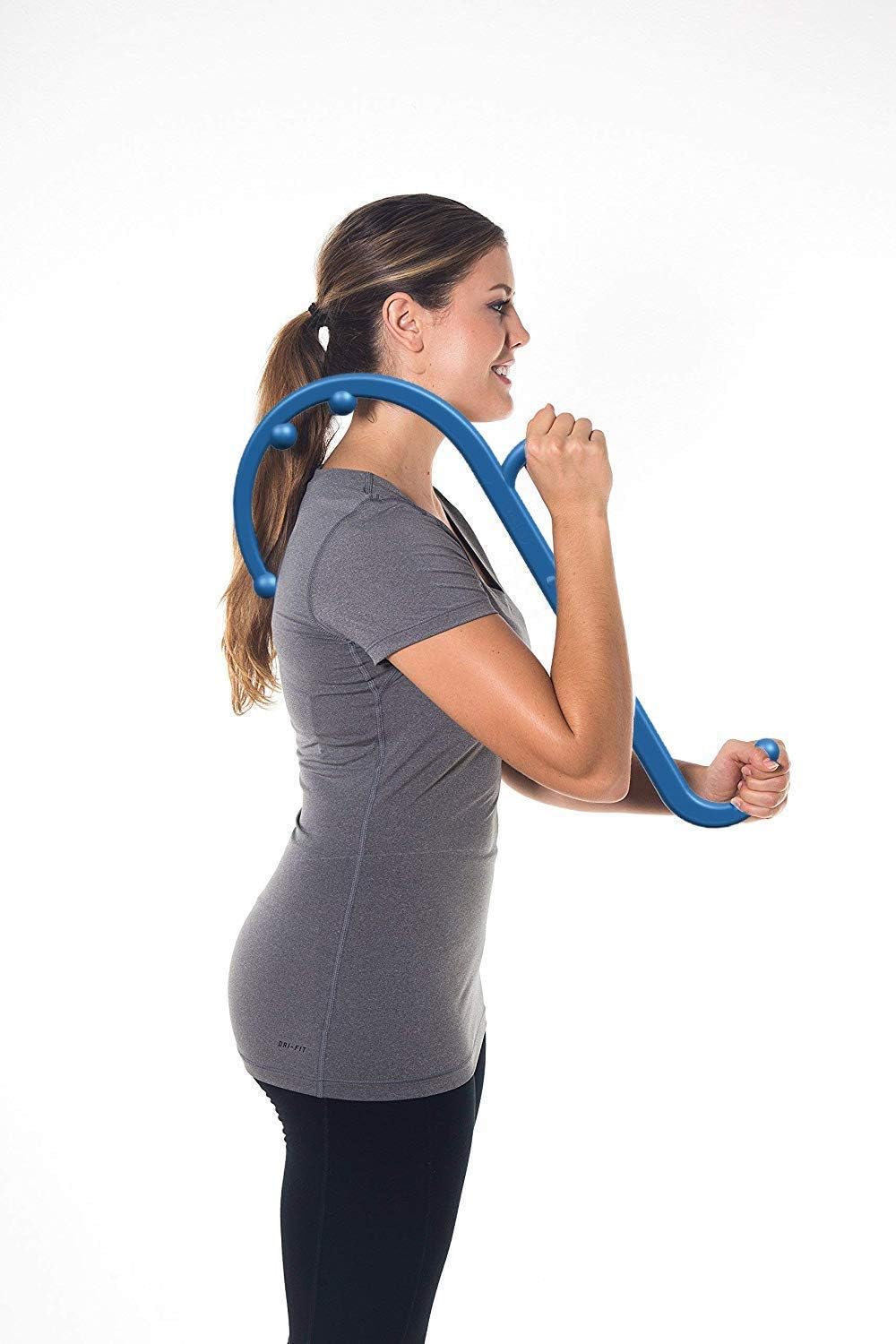 LiBa Back and Neck Massager - Handheld Trigger Point Therapy for Pain Relief | Blue Color, Ideal Gift for All