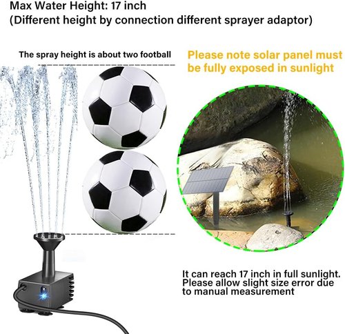 Biling Solar Water Pump - Upgraded Solar Fountain Kit for Bird Baths & Gardens | Outdoor Use
