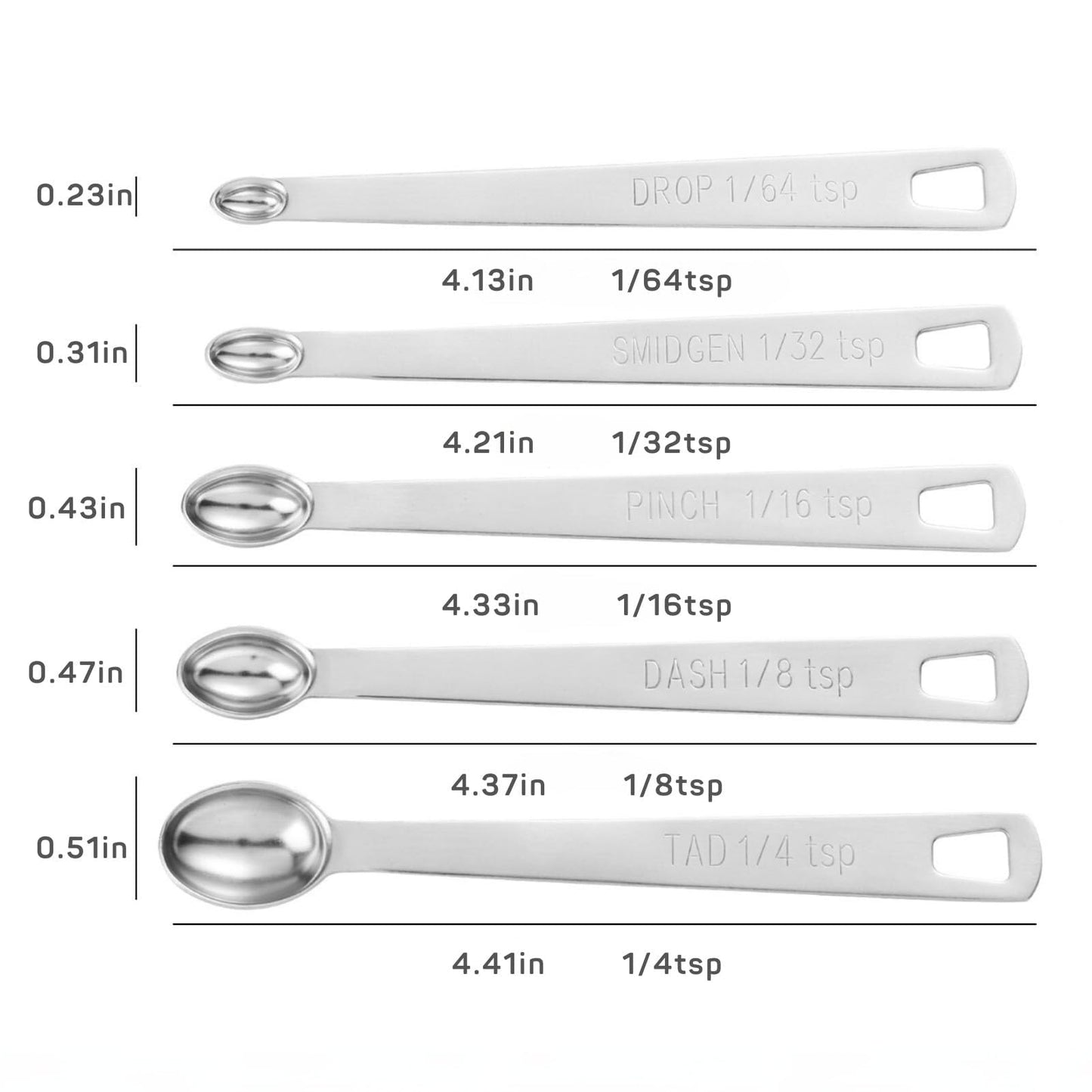 YUNNKEEY 14PCS Measuring Spoons Set, 1 tbsp, 1/2 tbsp, and 1-1/16tsp Stainless Steel Measuring Spoons for Cooking Baking Spice Jars and Liquid Ingredients