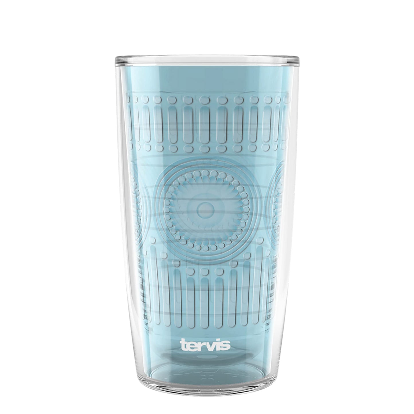 Tervis Romantic Embossed Hobnail Collection Made in USA Double Walled Insulated Tumbler Travel Cup Keeps Drinks Cold & Hot, 16oz, Blue Moon