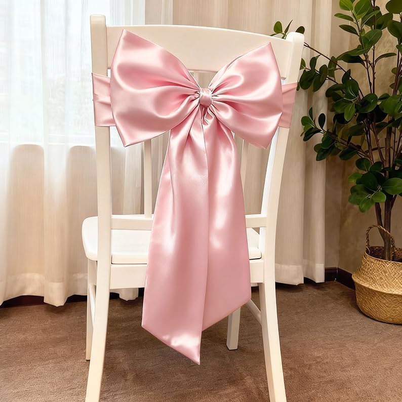 Skiennix Pink Bow Decor - 2 Pack Large & Small Coquette Wall Backdrop for Valentine's Day & Weddings