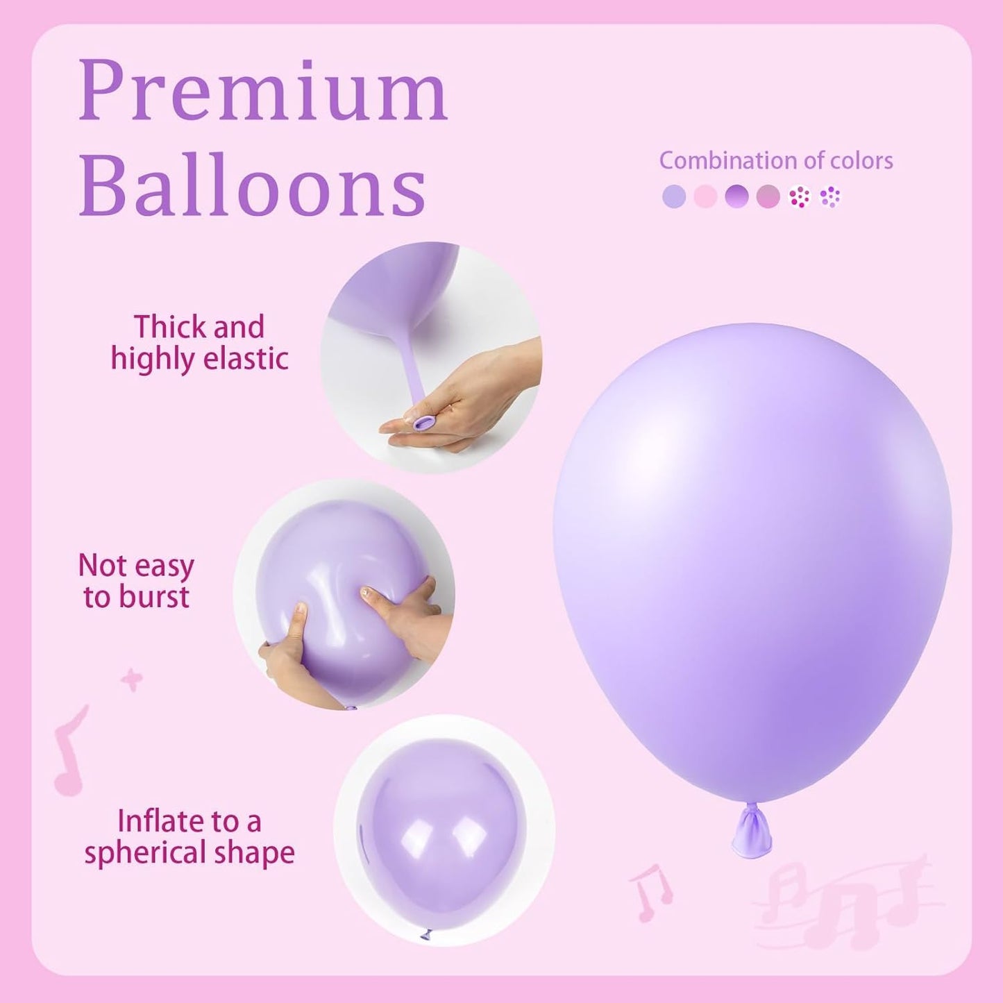 Skiennix 61-Piece Pink & Purple Balloon Set - 12-Inch Confetti Latex Balloons for Bridal & Birthday Parties