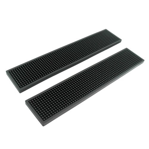 BARsics 17.5x3.5 inches Long PVC Bar Rail Mat Non-Slip Serving Spill Mat (Pack of 2)