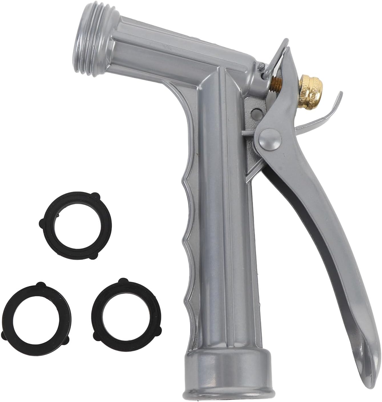 Skiennix Heavy Duty Metal Garden Hose Nozzle - Adjustable Spray Patterns for Lawn, Car & Pet Care