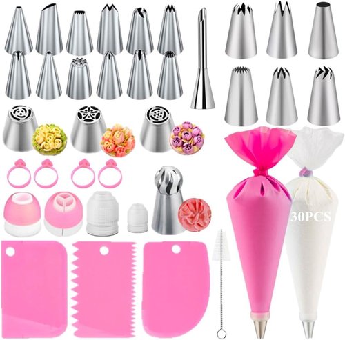 Cake Decorating Kit,Piping Bags and Tips Set,Cake Decorating Supplies,Frosting Piping Kit,Cake Baking Supplies for Beginners (66PCS)