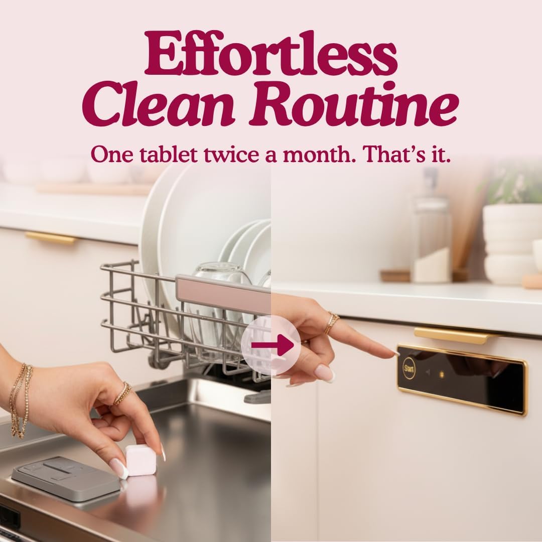 Skiennix Dishwasher Cleaner Tablets - Unscented Deep Cleaning for 6 Months - Eco-Friendly & Septic Safe