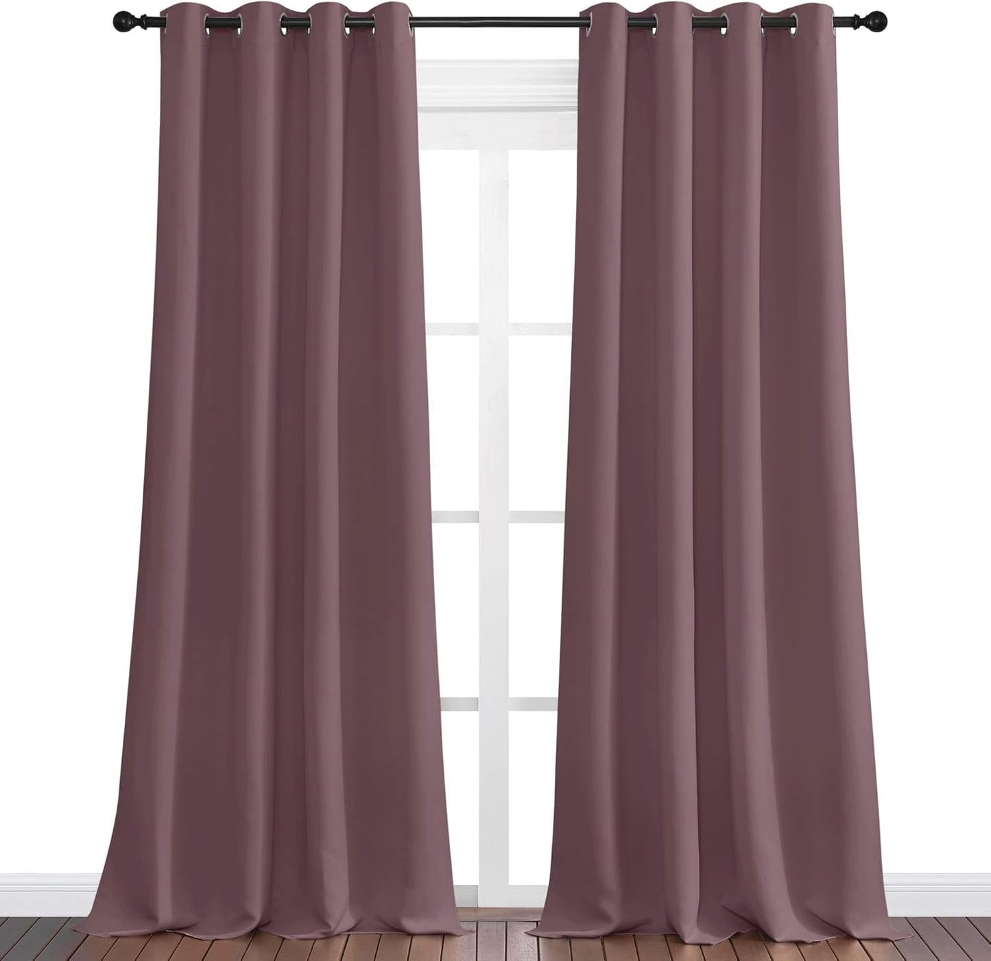 NICETOWN Blackout Curtains - 108" Long, 55" Wide | Sound Reducing, Heat & Cold Blocking Panels for Modern Rooms