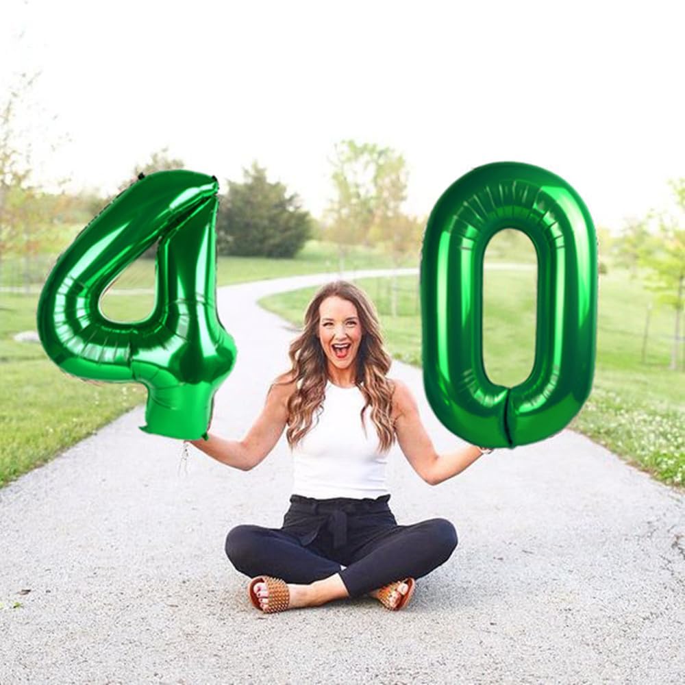 Number 0 Balloons - 40 Inch Dark Green Birthday Decorations for Milestone Events & Baby Showers