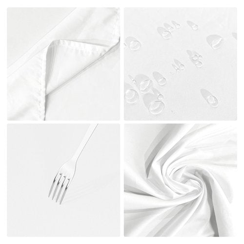 IVAPUPU 2PCS White Table Cloth for Rectangle Table - 60 x 102 Inch Tablecloths Rectangular Cloths Waterproof Washable Wrinkle Resistant for 6 FT Tables Wedding Cocktail Party