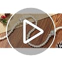 Kenning 3 Pcs Pearl Garland Christmas Decorations 27ft with Mixed Beads