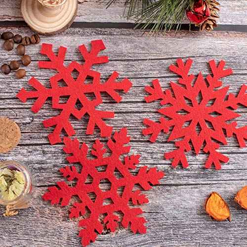 Whaline 16 Pack Snowflake Coasters, Red Christmas Cup Mats Wine Tea Coffee Mats Gift Box Decor for Christmas Party Winter Holiday Decoration (4 Styles)