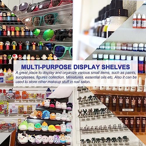 FEMELI 2 Pack 20x24 Inch Clear Acrylic Nail Polish Wall Racks - Easy Mount, Holds 120 Bottles Each