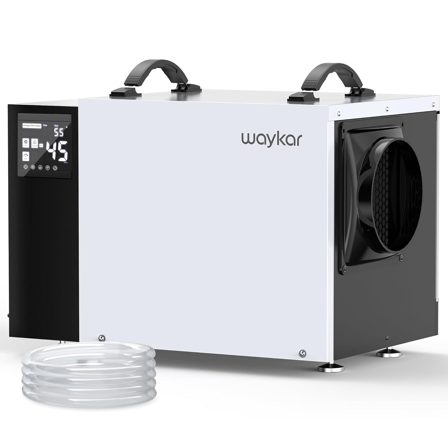 Waykar 125 Pint Dehumidifier - Smart Humidity Control for Basements & Crawl Spaces up to 6,500 Sq Ft | Includes Pump & Drain Hose