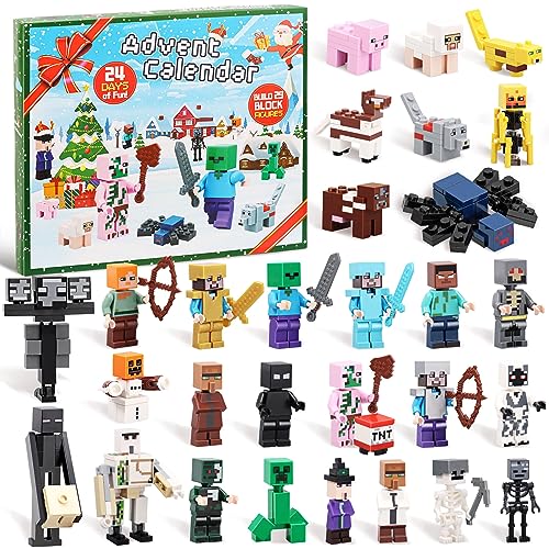 GRAWILLE 2026 Kids Christmas Advent Calendar with 29 Building Blocks & Characters, 24-Day Countdown Toy for Boys & Girls