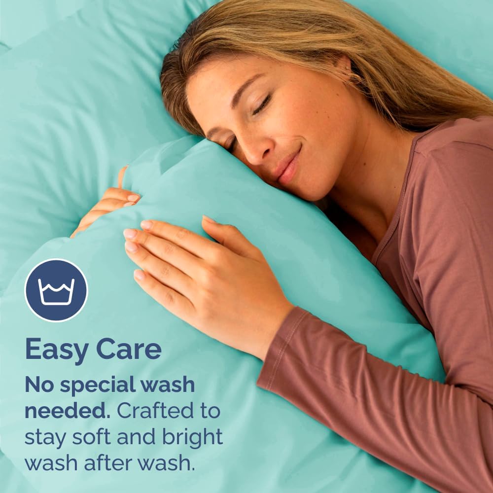 King Standard Pillow Cases - Soft Hotel Quality Covers for Comfy Bedding | Set of 4 - Spa Blue