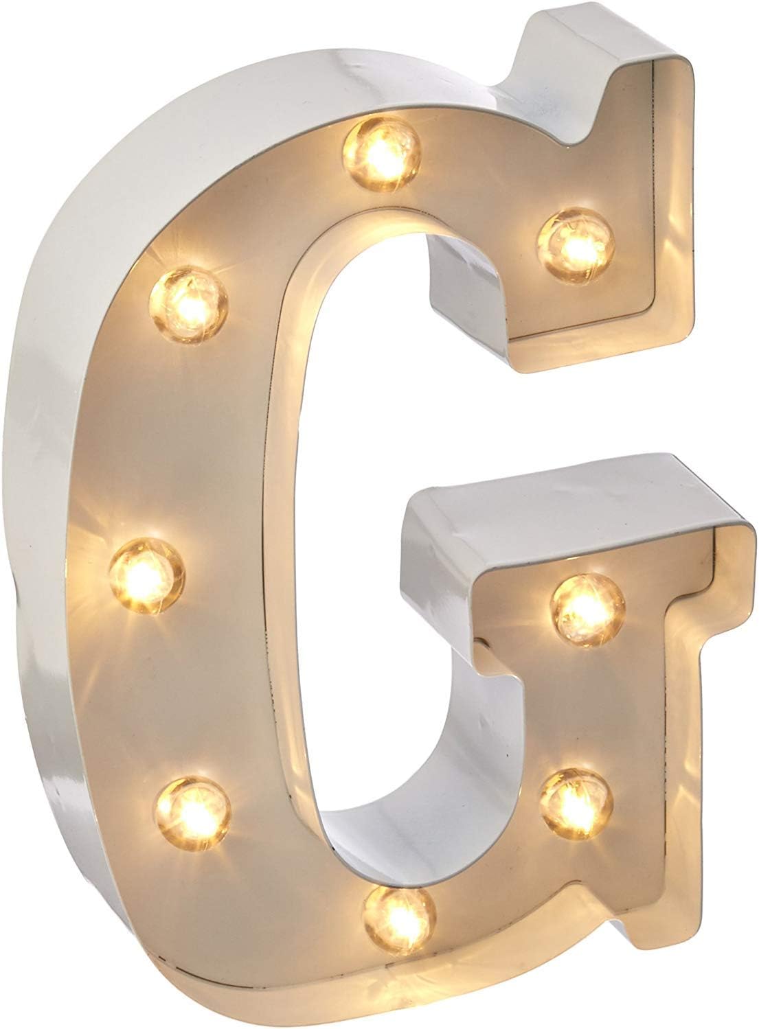Silver Metal Marquee Letter J - 9.87” Tall Galvanized Decor for Events & Home