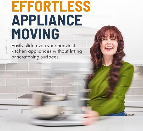 Appliance Sliders - Self-Adhesive Kitchen Appliance Movers | 16 Pack for Effortless Movement of Blenders, Air Fryers & More