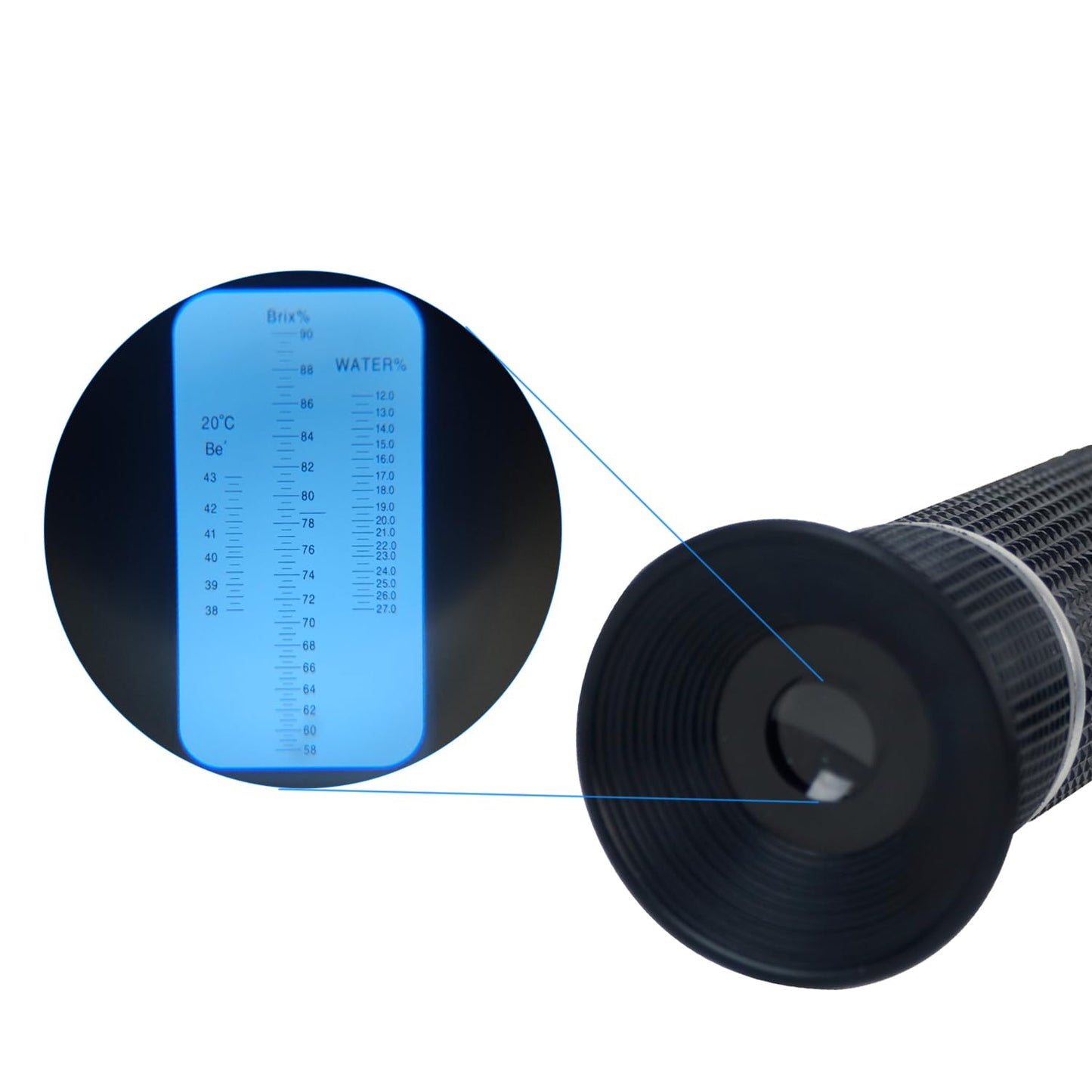 NANBEI Honey Refractometer with ATC, Portable Refractometer for Honey Moisture,Triple Scale (Honey Moisture: 12-27%, Brix: 58-90%, Baume: 38-43°),Ideal for Honey, Molasses,Maple Syrup,Fruit jam