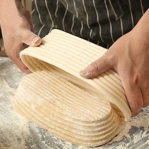 Banneton 10-Inch Oval Bread Proofing Basket - 2 Pack for Sourdough Baking & Food Storage