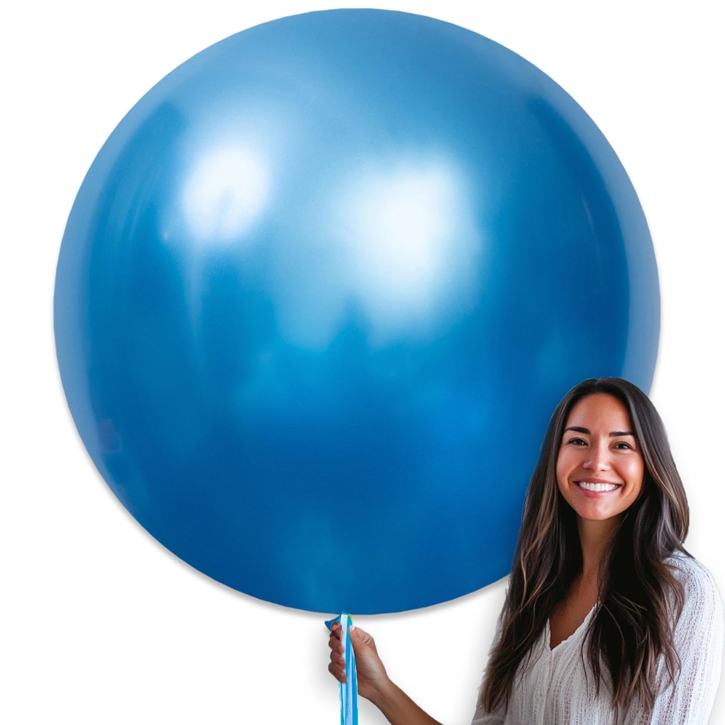PartyWoo Metallic Blue Balloons 4pcs 36 Inch Chrome Blue Latex Helium Balloons for Graduation Wedding Baby Shower Engagement Baby Shower Wedding Bachelorette Birthday Party Decorations Blue-G106