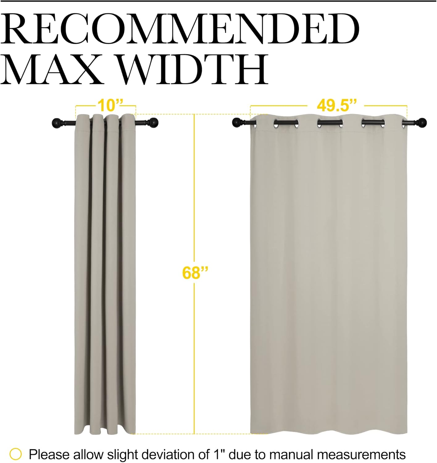 NICETOWN Room Darkening Curtain Panels - Thermal Insulated Grommet Drapes for Windows | Natural, 2 Panels, 55x68 Inches