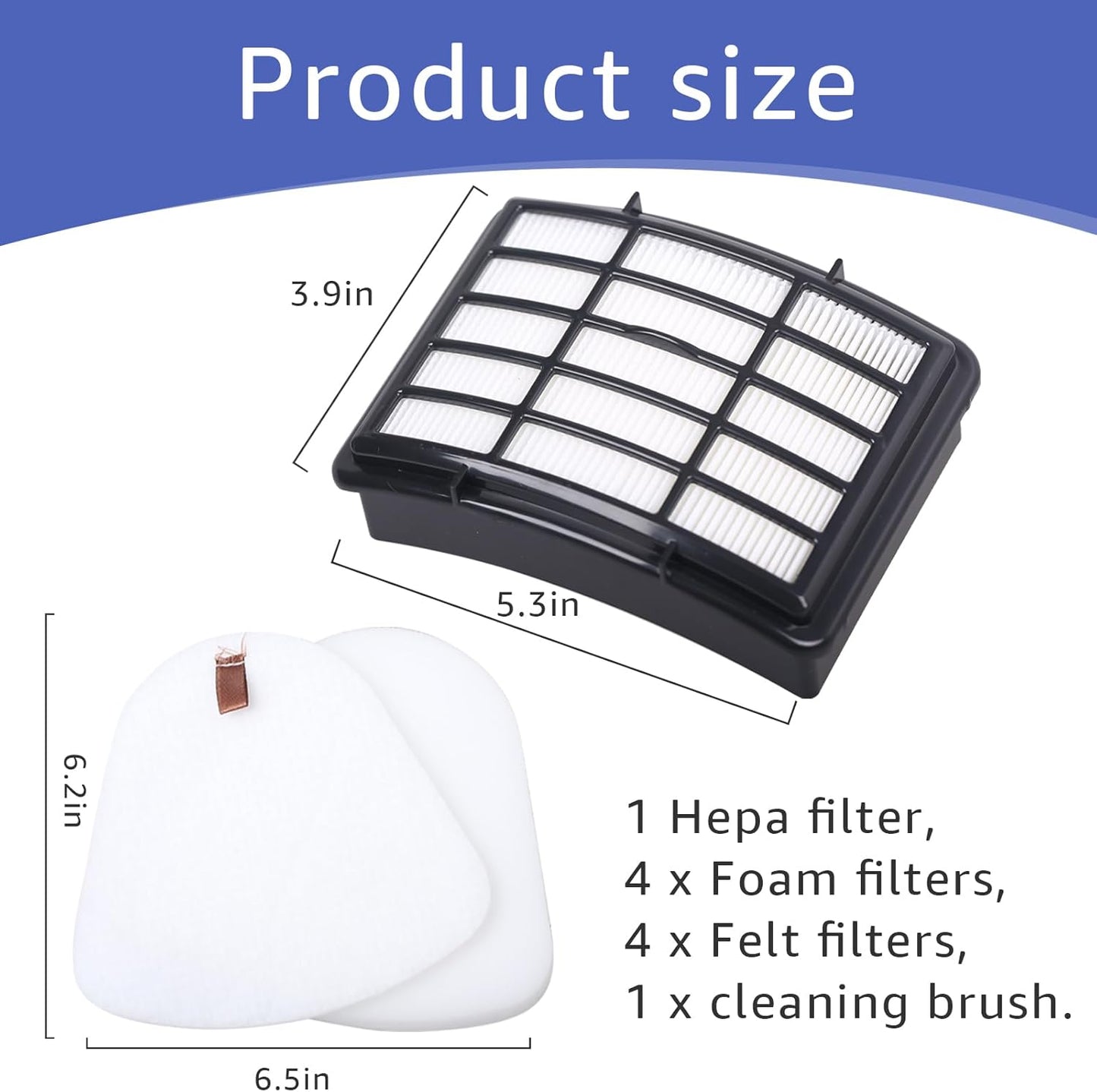 Shark HEPA & Foam Filter Set - 1 HEPA + 4 Foam & Felt Filters for Navigator Lift-Away NV350 Series