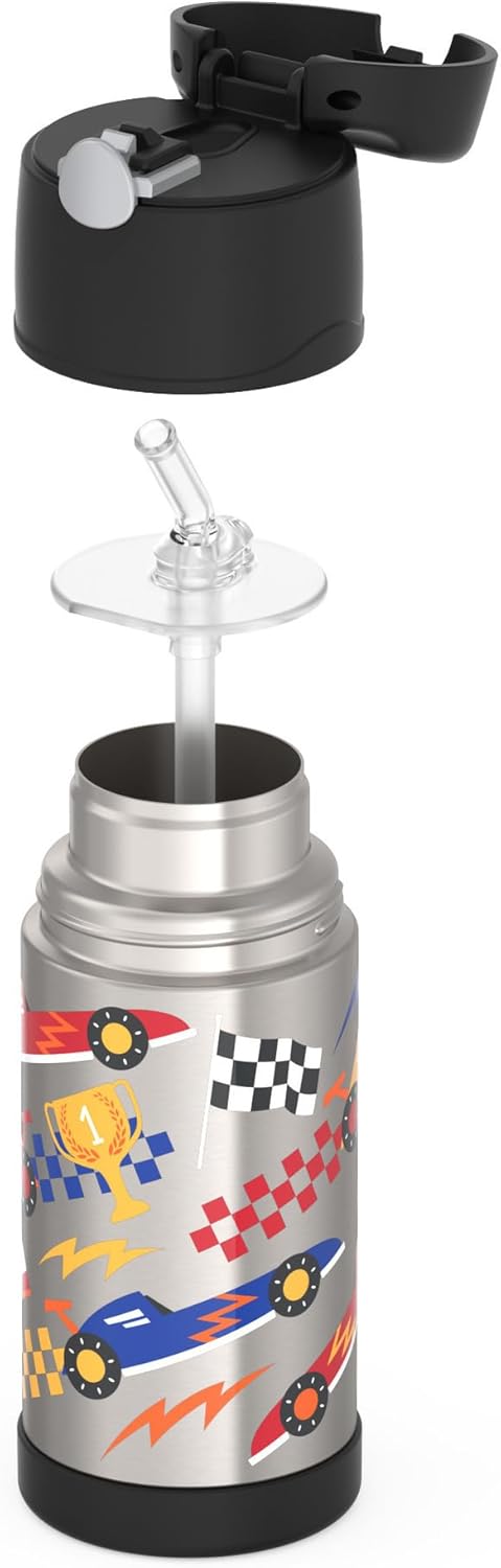 THERMOS FUNTAINER Water Bottle - 12 Ounce Stainless Steel, Vacuum Insulated with Straw for Kids