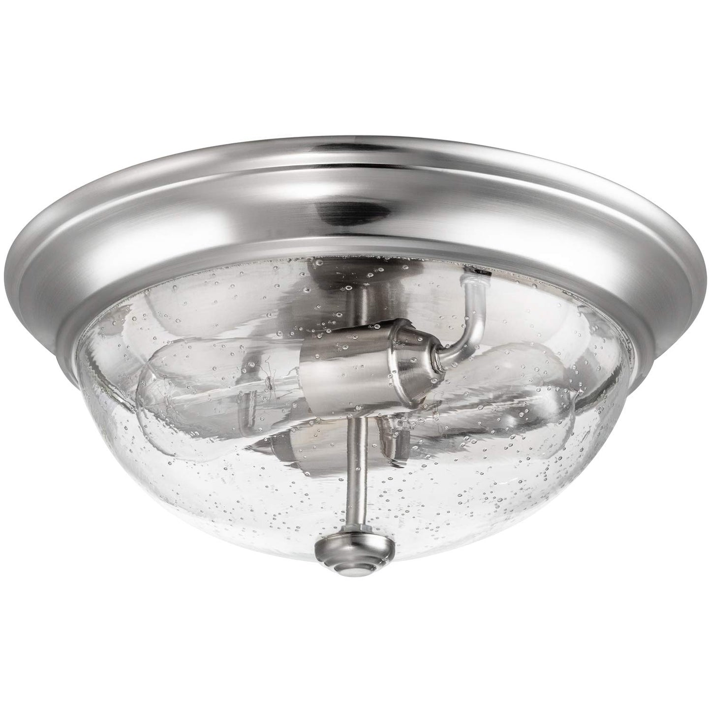 Prominence Home Madalyn 13" Brushed Nickel Flush Mount Seeded Glass Bowl Indoor Light - 51382-01