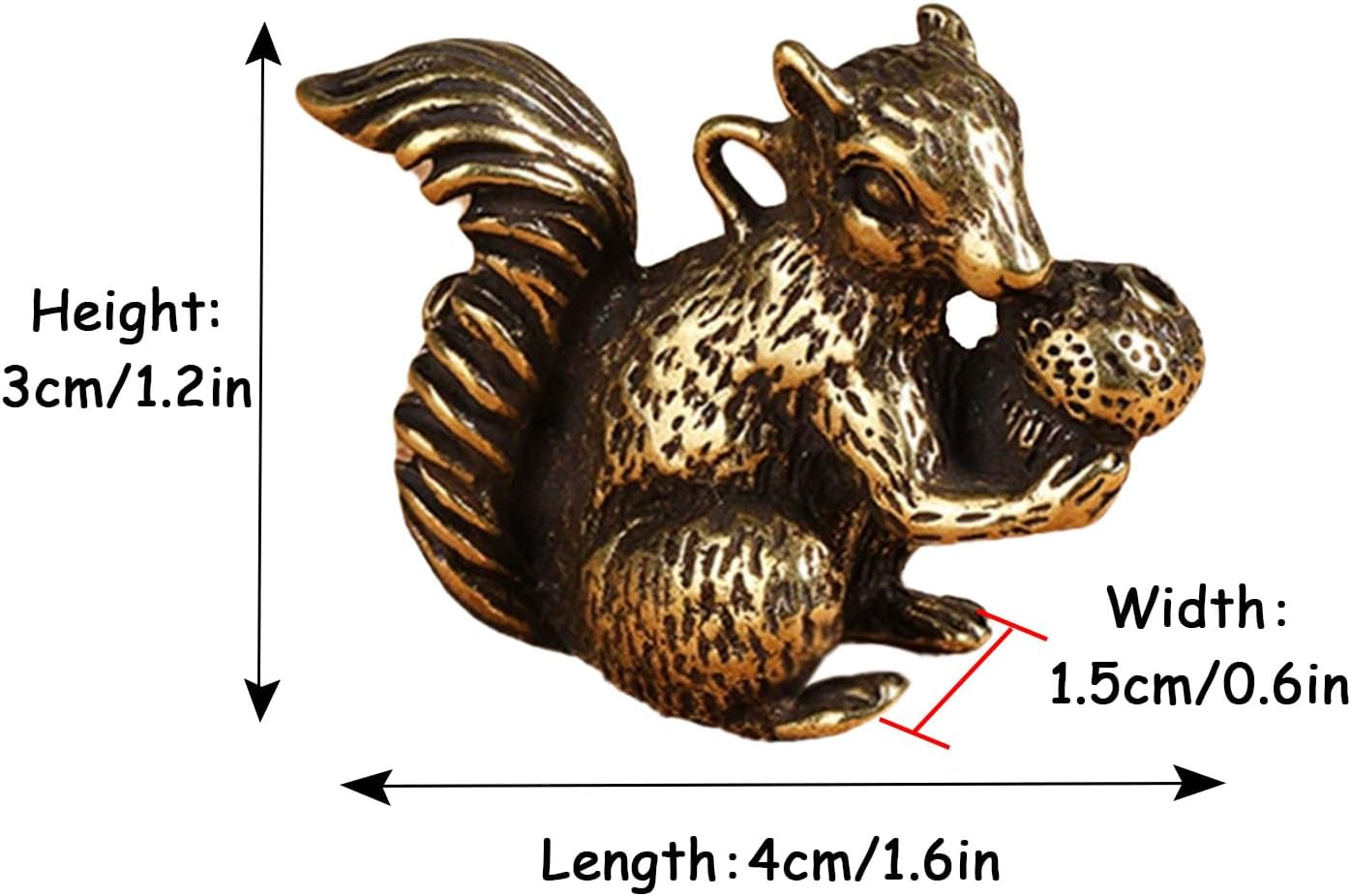 Skiennix Brass Squirrel Figurines - Antique Bronze Incense Holders | 2-Piece Set, 1.6x1.2x0.6in