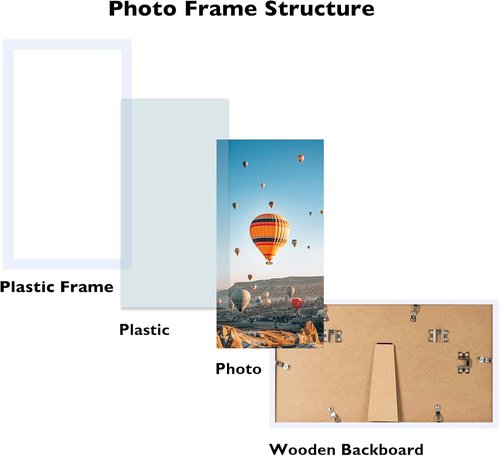 JCJMY 4x9 Picture Frame - White Wall & Tabletop Display | Shatter-Resistant Plexiglass, Horizontal/Vertical Mounting