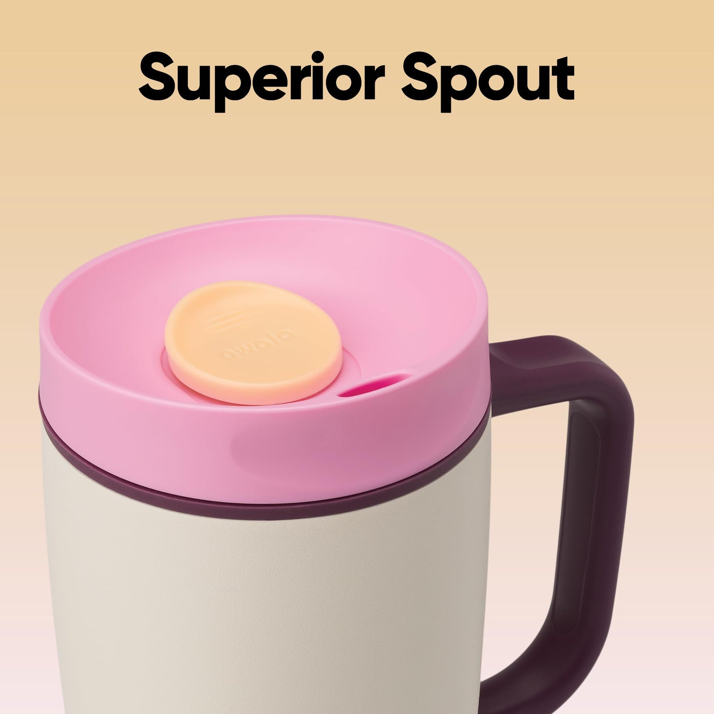 Owala SmoothSip Slider Stainless Steel Insulated Travel Mug with Handle, 100% Leak Proof, For Hot and Cold Drinks, Travel Friendly with Sliding Lock Lid, 12oz, BPA Free, Leak Proof, Daybreak