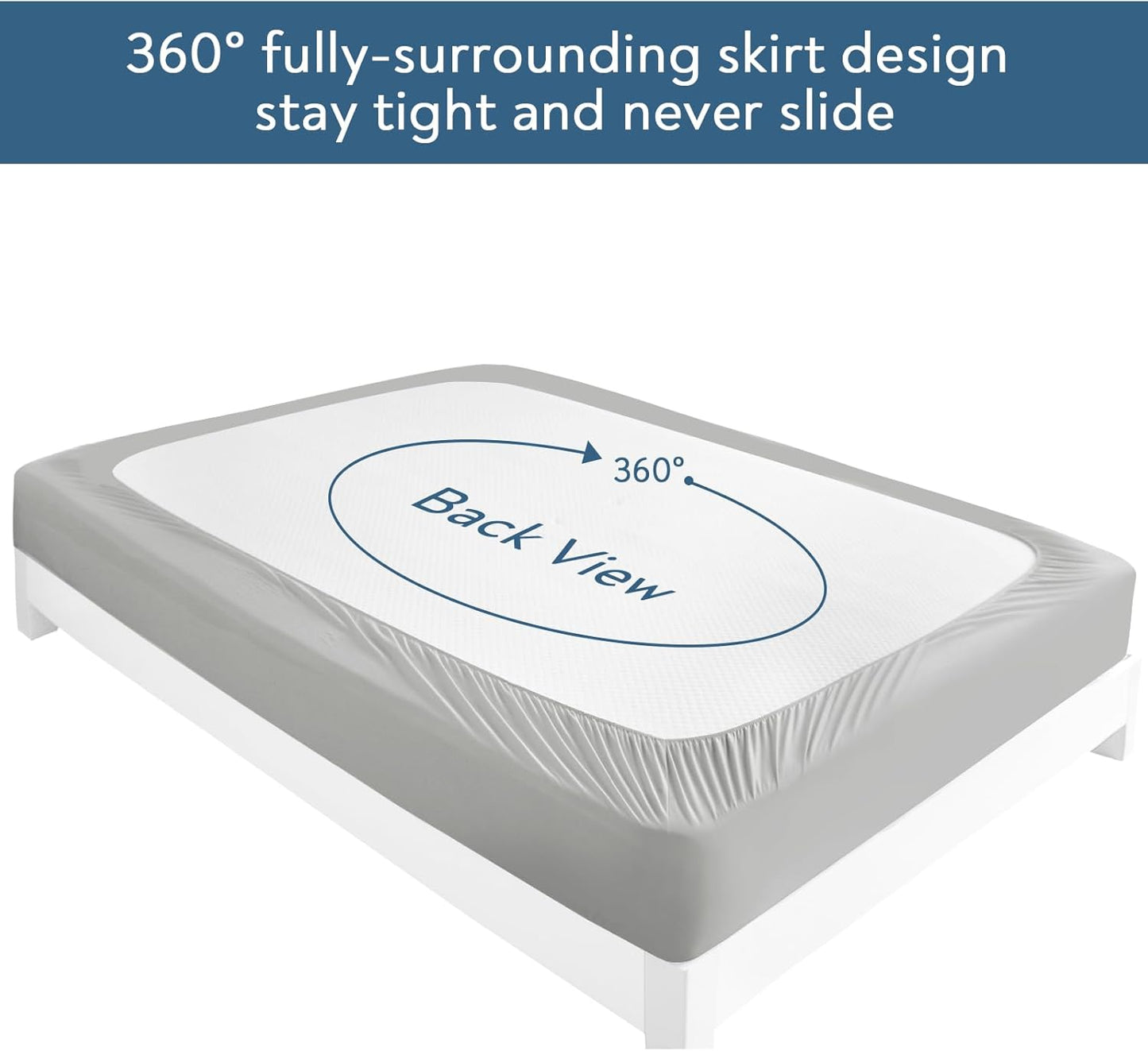 Magik & Kover Twin Mattress Protector - Waterproof Bed Cover 2 Pack | Machine Washable, Deep Pocket, Grey