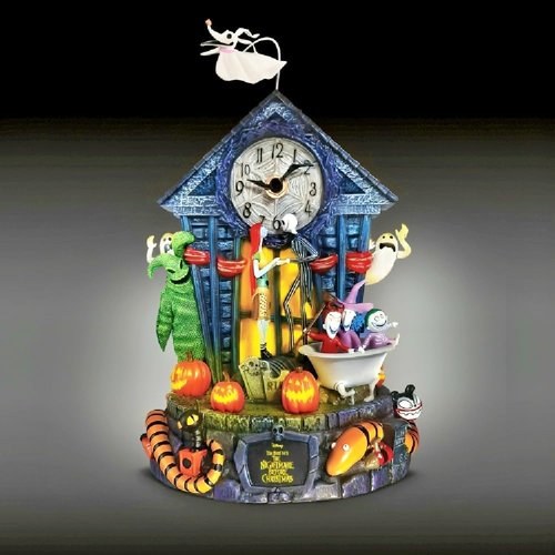 Bradford Exchange | Tim Burton's Nightmare Before Christmas Wall Clock - 30th Anniversary, LED Lights, 11-Inch