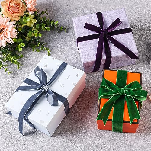 Burgundy Velvet Ribbon 3/8 Inch x 20Yd,Great for Gift Wrapping,Hair Bows,Christmas,Wedding Party Decoration(3/8" Burgundy)