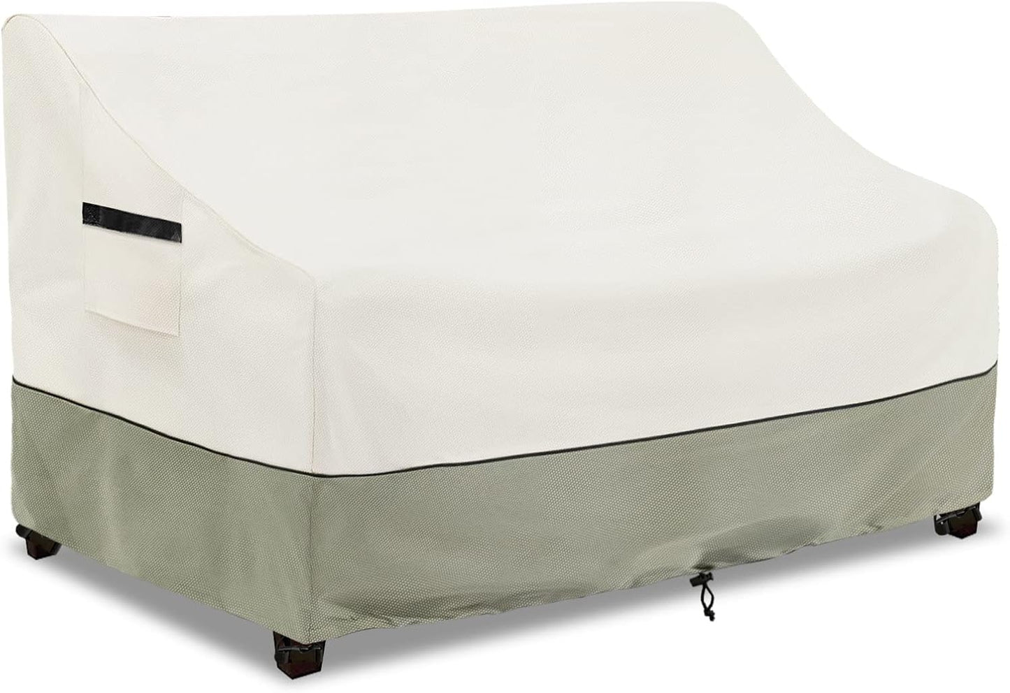 Skiennix Outdoor Loveseat Cover - 100% Waterproof Heavy-Duty Protection | Fits 58"W x 32.5"D x 31"H - Beige & Gray-Green