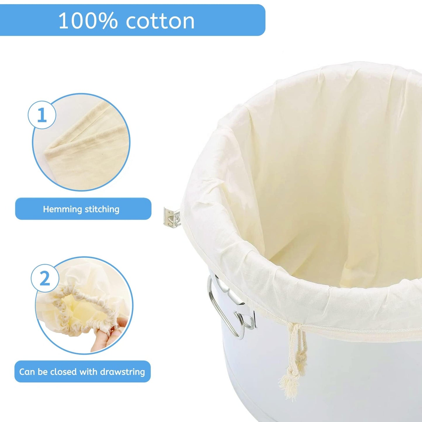 Extra Large(26"x22") Brew Bags for Home Brewing Wine, 100% Cotton Fine Mesh Cheesecloth Bags, Reusable Thickened Strainer with Draw String, Tea Juice Bag, Filter Impurities(X-Large, 2 Pack)
