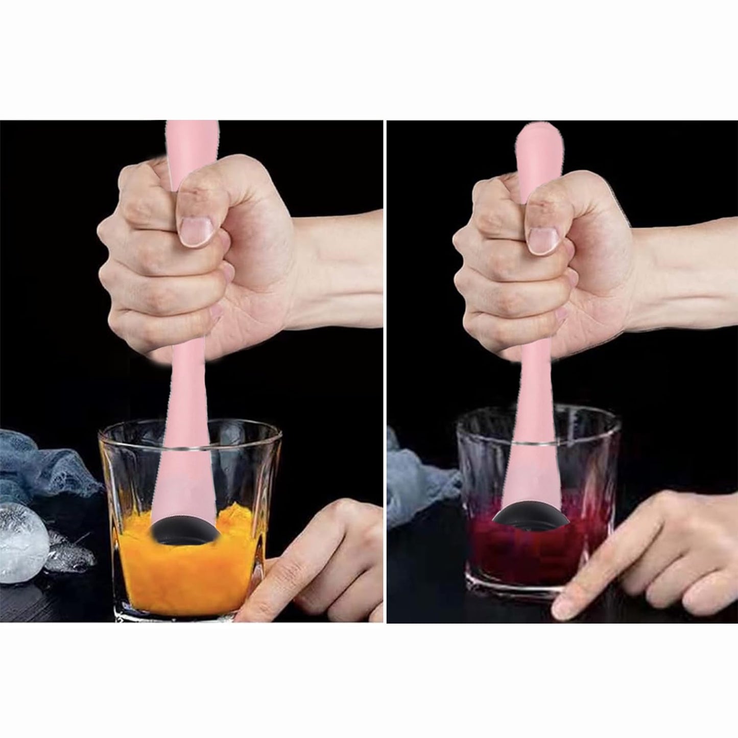 Muddler for Cocktails,Cocktail and Bar Tools for Lemonade 10" Muddler and Long Handle Bar Cocktail Mixing Spoon