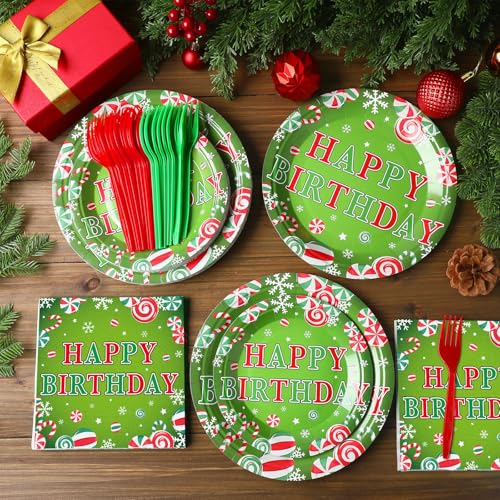 Havawish 96 Pcs Christmas Merry Birthday Decorations Set Candy Variation