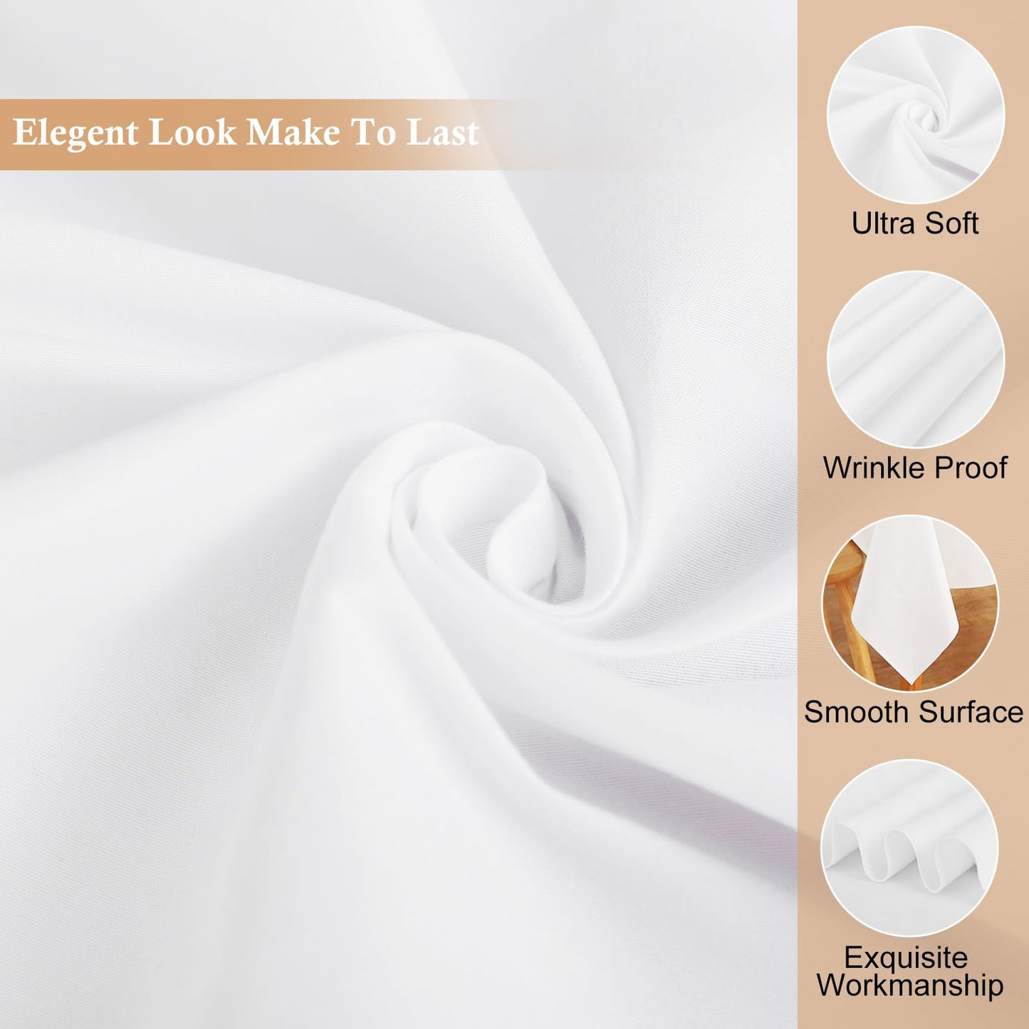 OUDIS White Table Cloth Rectangle,6 Packs 60x102 Inches Tablecloth for 6 Foot Rectangle Tables,Professional Polyester Fabric Table Cover for Wedding, Party,Valentine Decor,Banquet Occasion Decorations