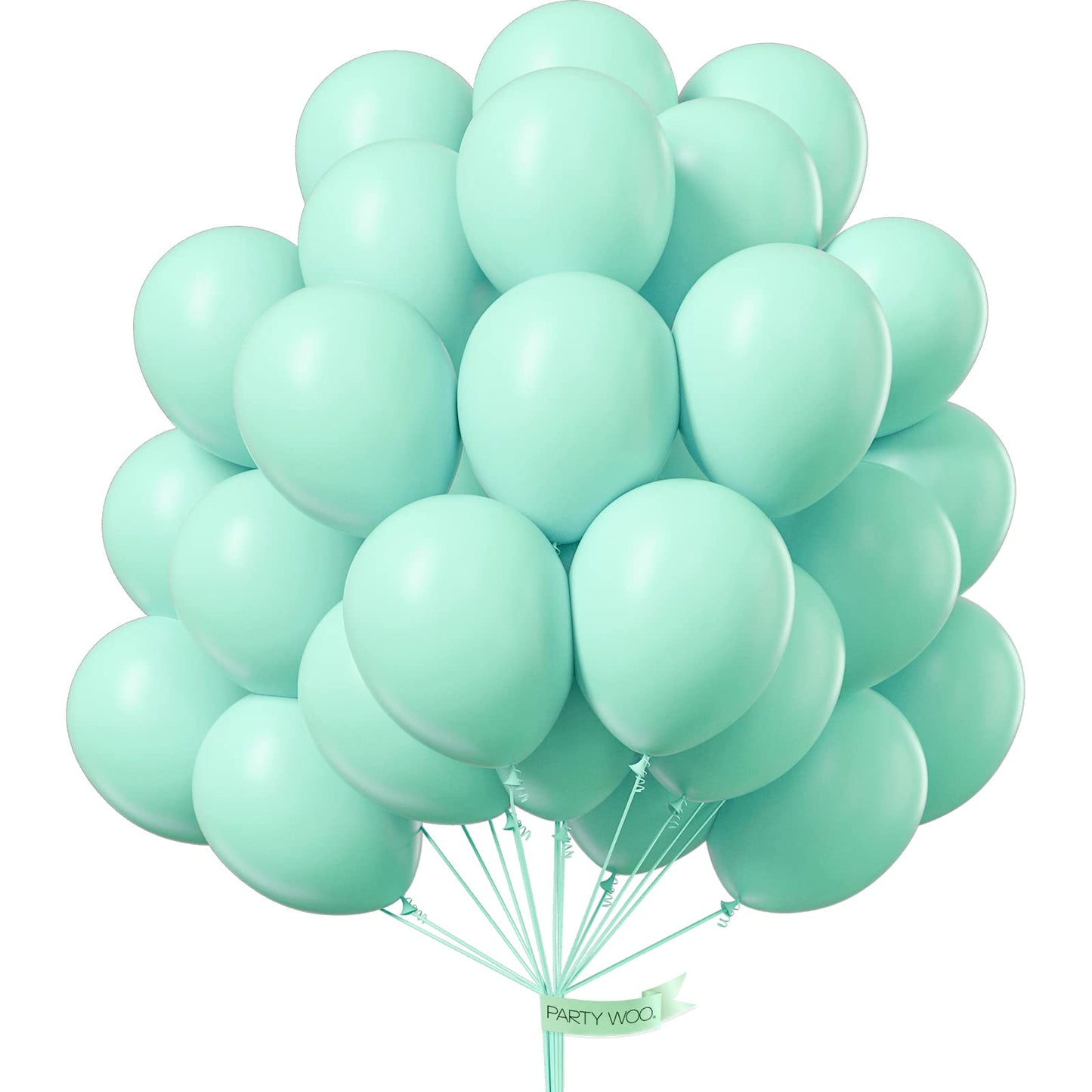 PartyWoo Teal Balloons 50 pcs 12 Inch Pastel Teal Turquoise Peppermint Mint Balloons for Graduation Gender Reveal Baby Shower Wedding Anniversary Birthday Party Decorations Mint-Q03
