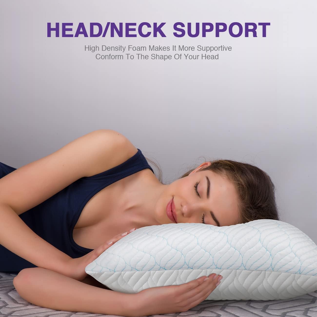 WISHSMILE Cooling Memory Foam Pillows - Adjustable Firmness for All Sleep Positions | Queen Size Set of 2 (20x30)
