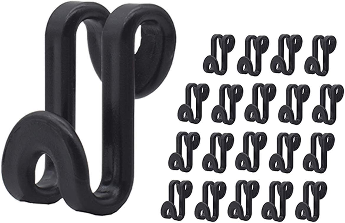 Skiennix Clothes Hanger Connector Hooks - 60 Pcs for Velvet & Wooden Hangers | Heavy Duty Space-Saving (Black)
