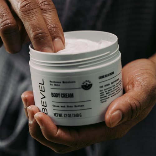 Bevel Body Cream - Luxury Men's Lotion with Cocoa & Shea Butter | Hypoallergenic, 12 oz