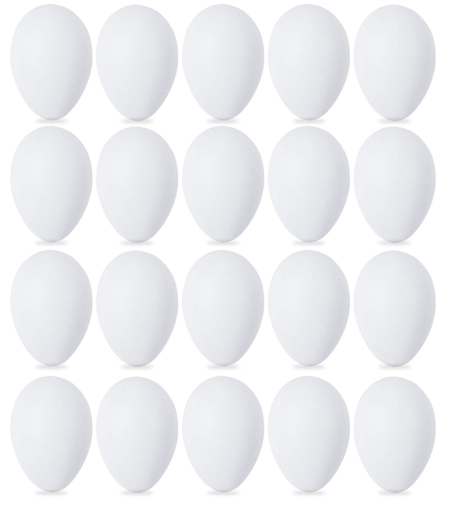 Double Couple 20 PCS White Plastic Eggs for Hunts, Basket Fillers, Gift, Compatible with Egg Decoration Spinner Machine