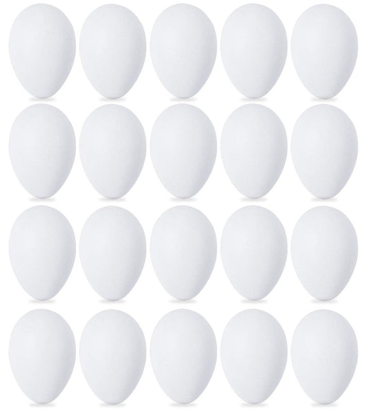 Double Couple 20 PCS White Plastic Eggs for Hunts, Basket Fillers, Gift, Compatible with Egg Decoration Spinner Machine