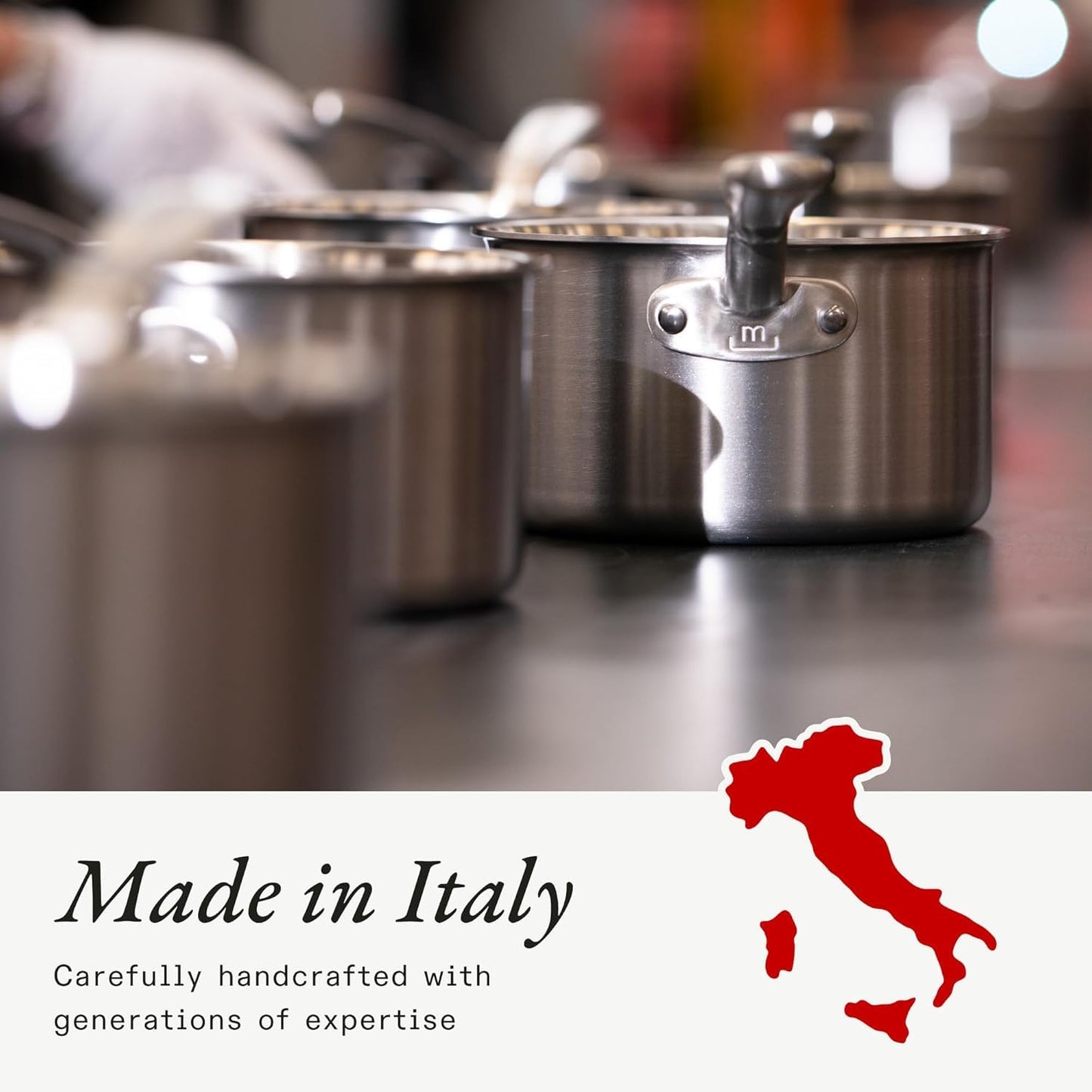 Made In Cookware | 6 Piece Stainless Saucepan Set | 5 Ply Clad | Includes Stainless Steel Saucepans and Saucier with Lid | Professional Cookware | Crafted in Italy