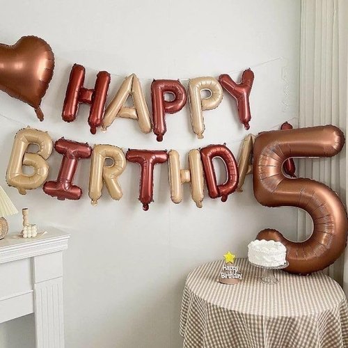 Balloon Numbers | 40 Inch Big Coffee Brown Number Balloons for 5th Birthday & Wedding Decor