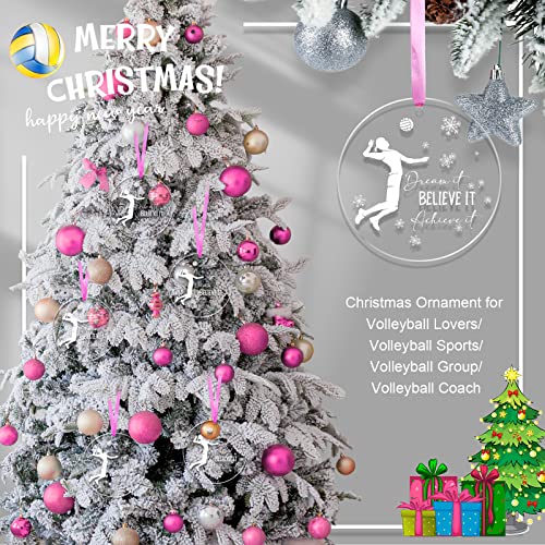 Roowest 18 Pack Volleyball Christmas Ornaments Acrylic Holiday Decorations