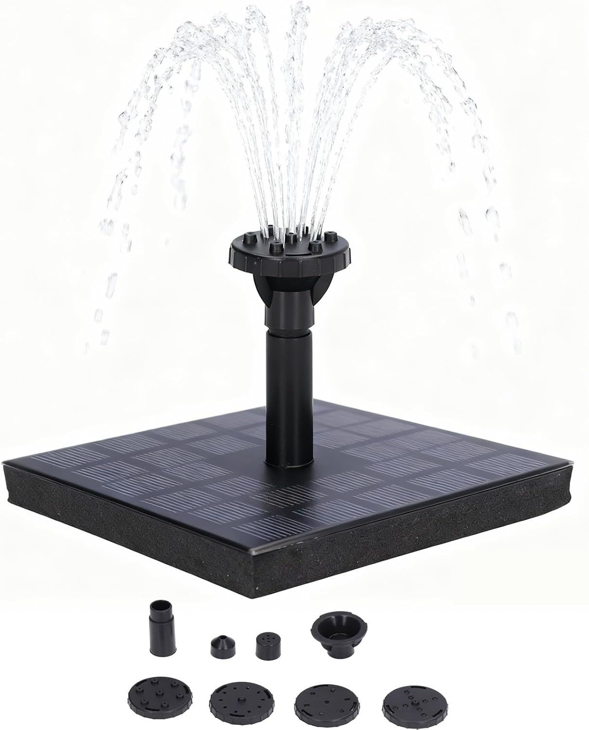 Skiennix Solar Fountain Pump - 7V 1.4W Monocrystalline Water Pump for Bird Baths & Gardens